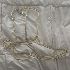 Gold Wire Cowboy Boot Wall Decor